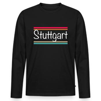 Stuttgart - T-shirt manches longues Premium bio Homme - noir - Devant - Nico (187cm)