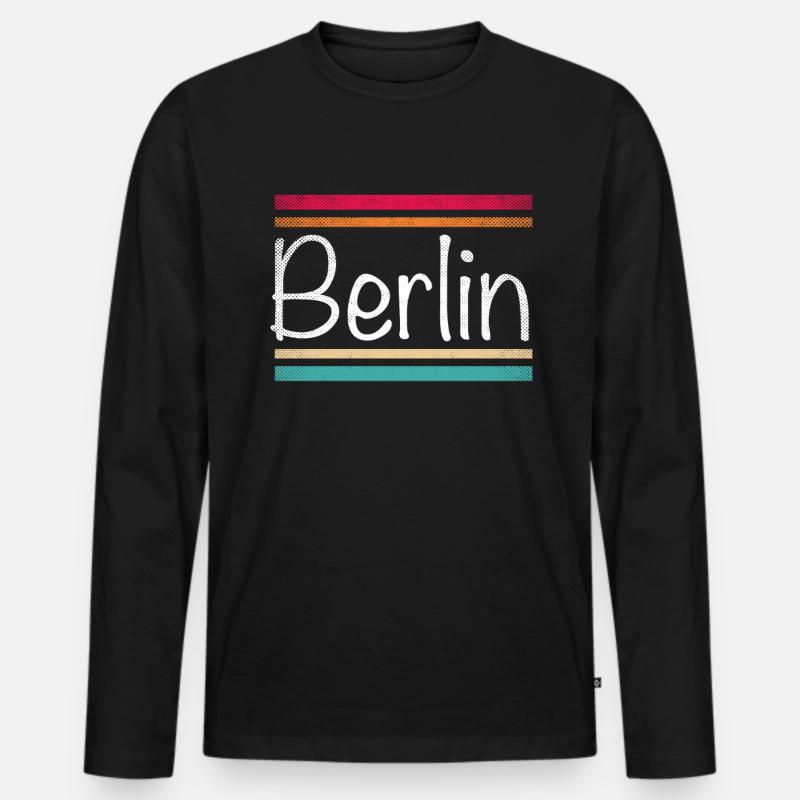 Berlin - Männer Premium Bio Langarmshirt - Schwarz