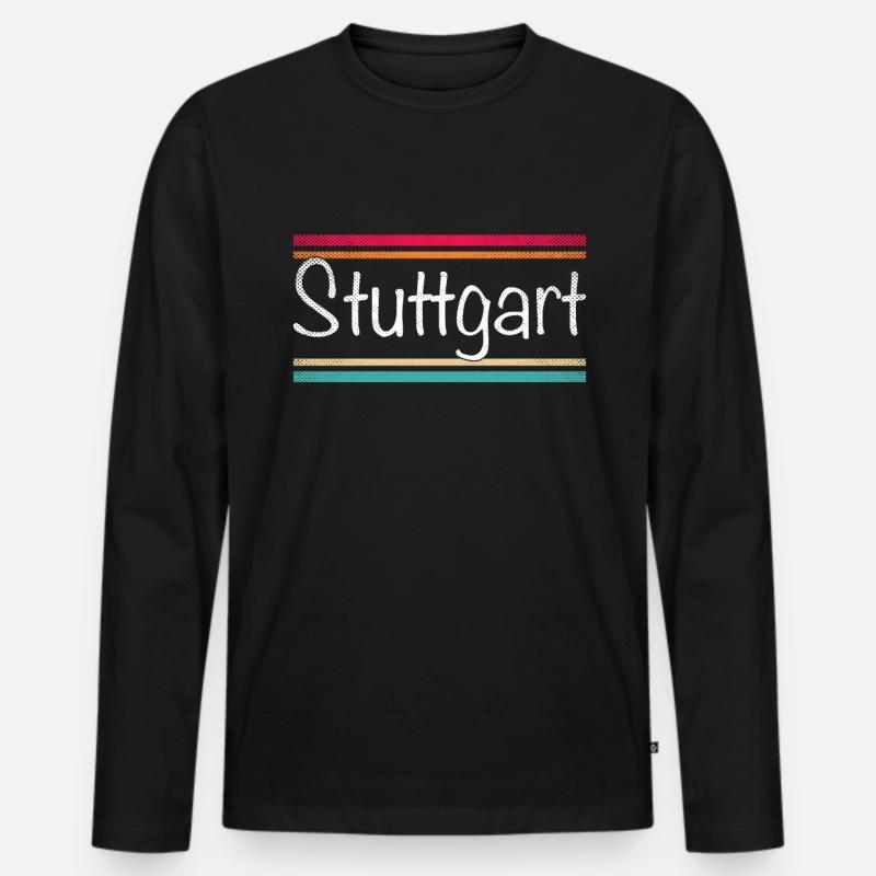 Stuttgart - Männer Premium Bio Langarmshirt - Schwarz