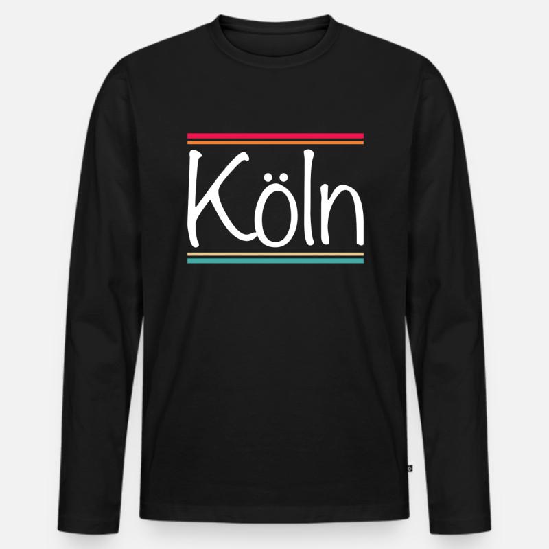 Köln - Männer Premium Bio Langarmshirt - Schwarz