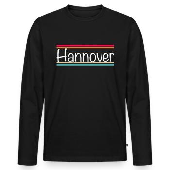 Hanover - Men's Premium Organic Long Sleeve Shirt - black - Front - Nico (187cm)