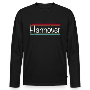 Hanover - Men's Premium Organic Long Sleeve Shirt - black - Front - Nico (187cm)