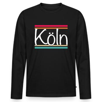 Cologne - T-shirt manches longues Premium bio Homme - noir - Devant - Nico (187cm)