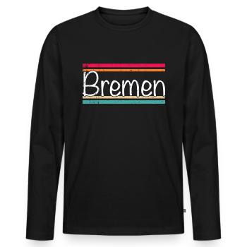 Brême - T-shirt manches longues Premium bio Homme - noir - Devant - Nico (187cm)