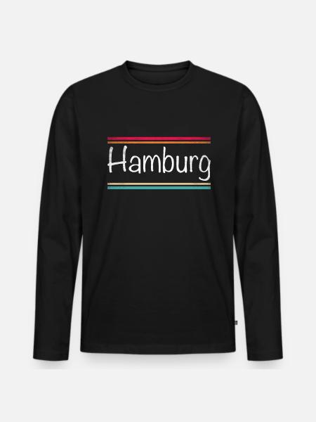 Hambourg - T-shirt manches longues Premium bio Homme - noir