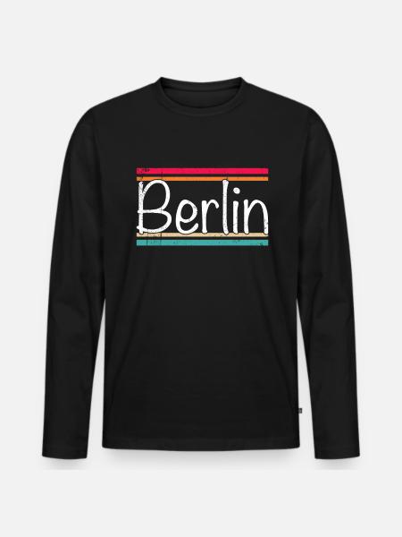 Berlin - T-shirt manches longues Premium bio Homme - noir