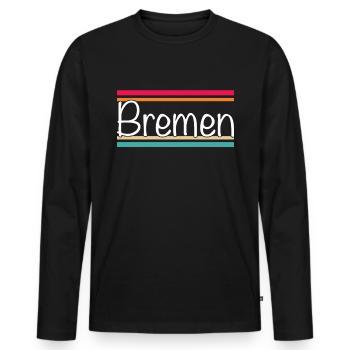 Brême - T-shirt manches longues Premium bio Homme - noir - Devant - Nico (187cm)