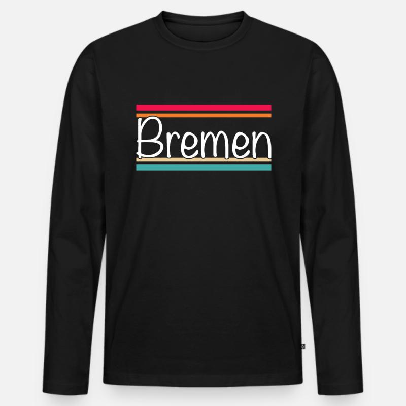 Bremen - Männer Premium Bio Langarmshirt - Schwarz