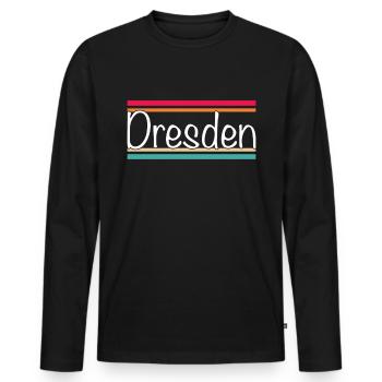 Dresde - T-shirt manches longues Premium bio Homme - noir - Devant - Nico (187cm)