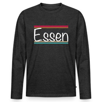 Eat - Men's Premium Organic Long Sleeve Shirt - heather anthracite - Front - Nico (187cm)