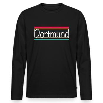 Dortmund - Men's Premium Organic Long Sleeve Shirt - black - Front - Nico (187cm)