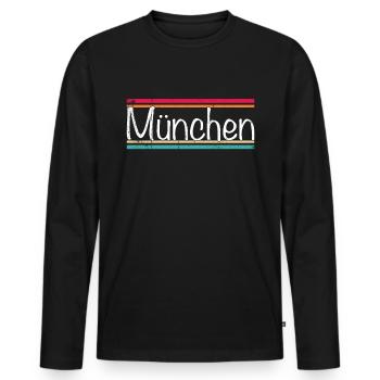 Munich - T-shirt manches longues Premium bio Homme - noir - Devant - Nico (187cm)