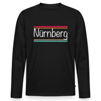 Nuremberg - T-shirt manches longues Premium bio Homme - noir - Devant - Nico (187cm)