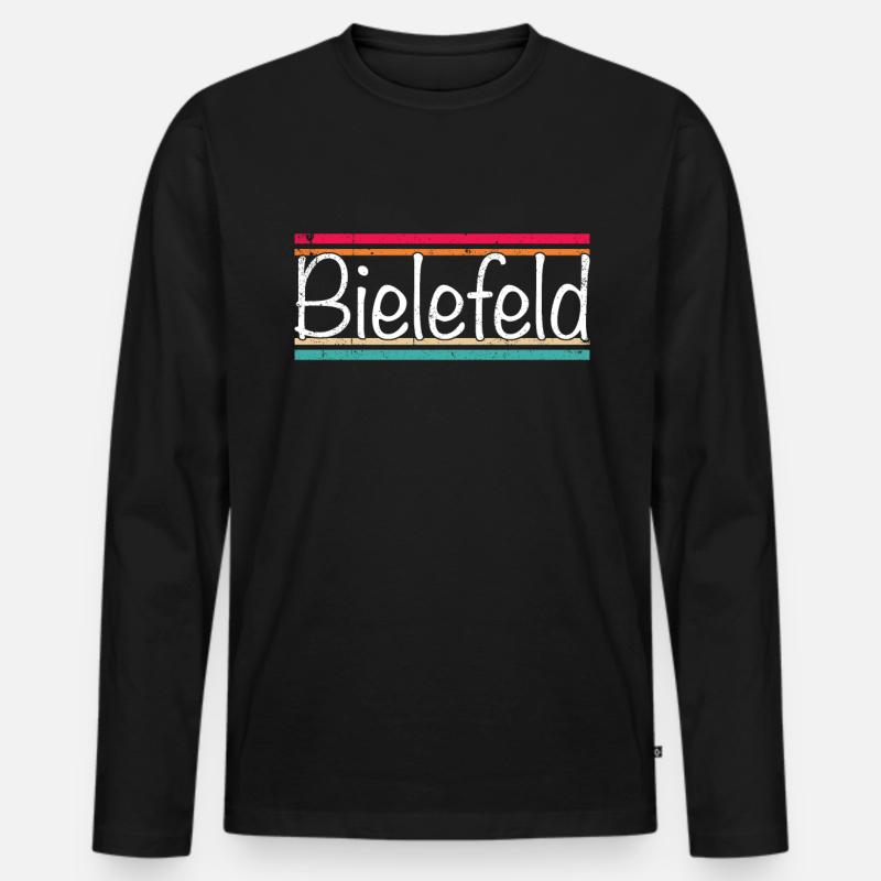 Bielefeld - Männer Premium Bio Langarmshirt - Schwarz