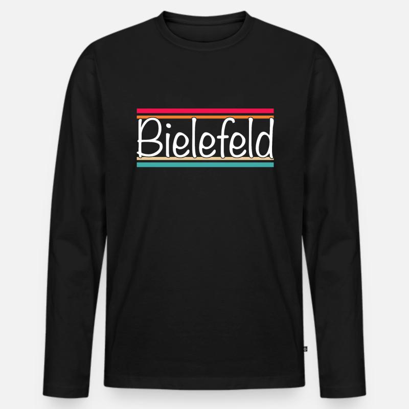 Bielefeld - Männer Premium Bio Langarmshirt - Schwarz