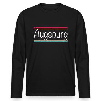 Augsburg - Men's Premium Organic Long Sleeve Shirt - black - Front - Nico (187cm)