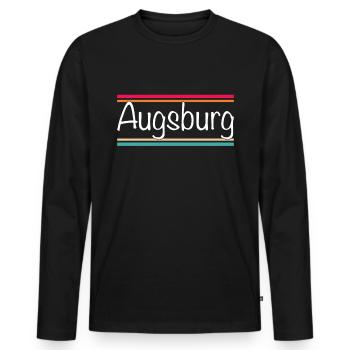 Augsburg - Men's Premium Organic Long Sleeve Shirt - black - Front - Nico (187cm)