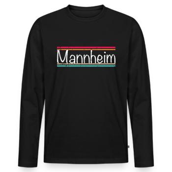 Mannheim - T-shirt manches longues Premium bio Homme - noir - Devant - Nico (187cm)
