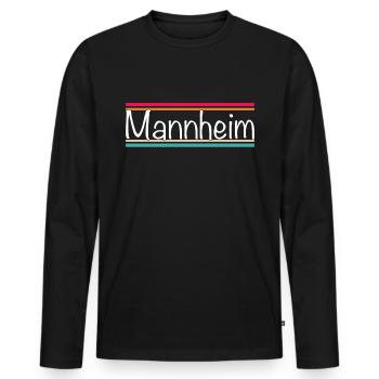 Mannheim - T-shirt manches longues Premium bio Homme - noir - Devant - Nico (187cm)