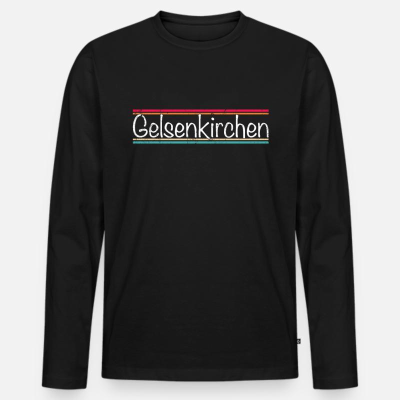 Gelsenkirchen - Männer Premium Bio Langarmshirt - Schwarz