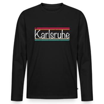 Karlsruhe - Men's Premium Organic Long Sleeve Shirt - black - Front - Nico (187cm)
