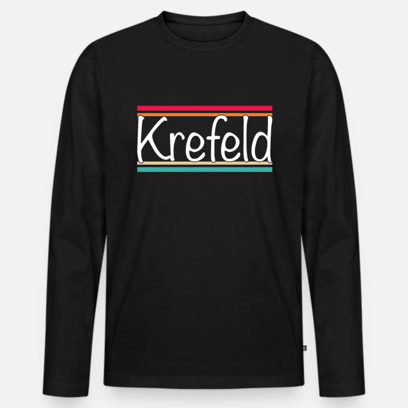 Krefeld - Männer Premium Bio Langarmshirt - Schwarz
