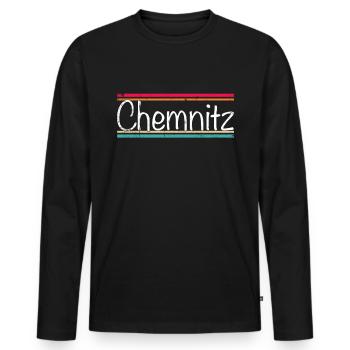 Chemnitz - T-shirt manches longues Premium bio Homme - noir - Devant - Nico (187cm)