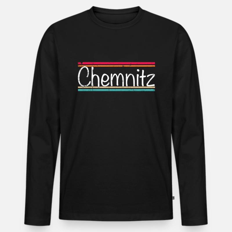 Chemnitz - Männer Premium Bio Langarmshirt - Schwarz