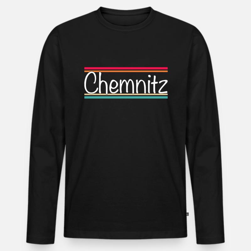 Chemnitz - Männer Premium Bio Langarmshirt - Schwarz