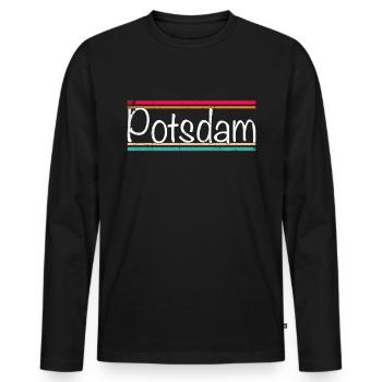 Potsdam - Men's Premium Organic Long Sleeve Shirt - black - Front - Nico (187cm)
