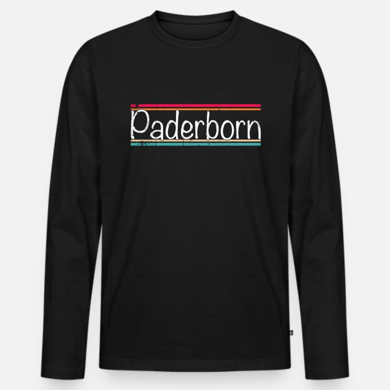 Paderborn - Männer Premium Bio Langarmshirt - Schwarz