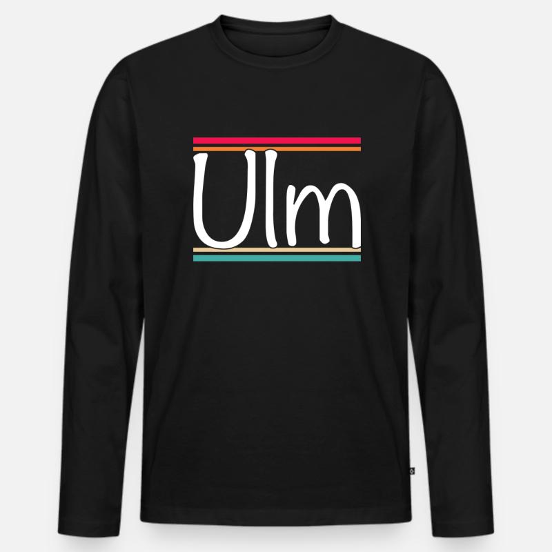 Ulm - Männer Premium Bio Langarmshirt - Schwarz