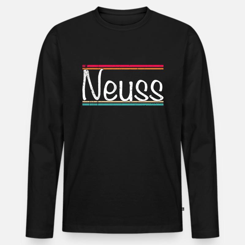 Neuss - Männer Premium Bio Langarmshirt - Schwarz