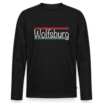 Wolfsburg - Männer Premium Bio Langarmshirt - Schwarz - Vorne - Nico (187cm)