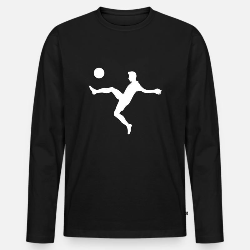 Fußballer - Männer Premium Bio Langarmshirt - Schwarz