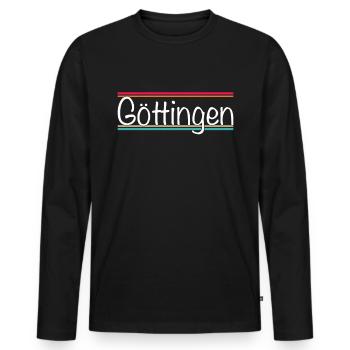 Göttingen - Männer Premium Bio Langarmshirt - Schwarz - Vorne - Nico (187cm)