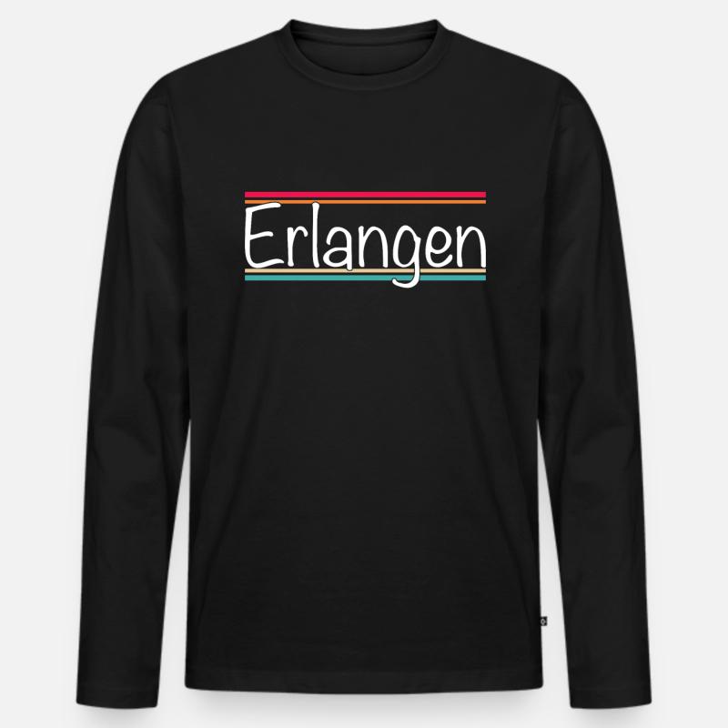 Erlangen - Männer Premium Bio Langarmshirt - Schwarz