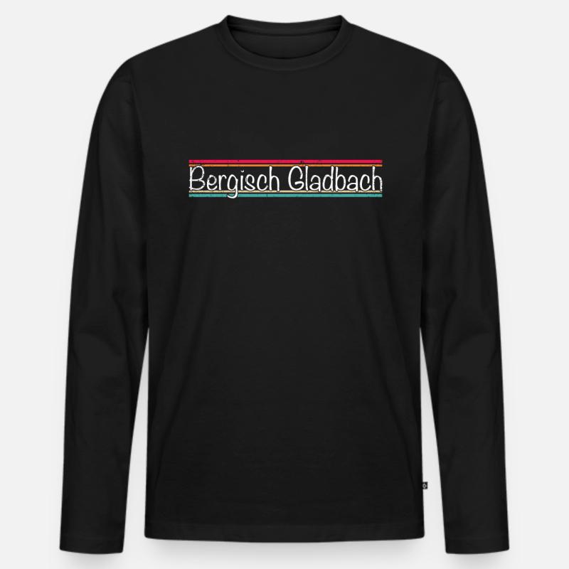 Bergisch - Männer Premium Bio Langarmshirt - Schwarz