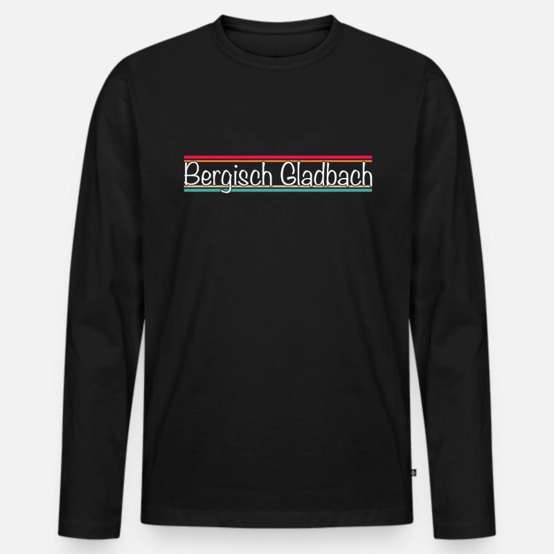 Bergisch - Männer Premium Bio Langarmshirt - Schwarz