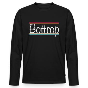 Bottrop - Männer Premium Bio Langarmshirt - Schwarz - Vorne - Nico (187cm)