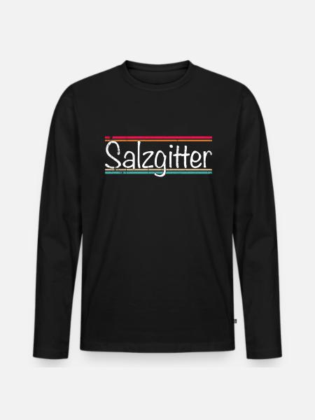 Salzgitter - Männer Premium Bio Langarmshirt - Schwarz