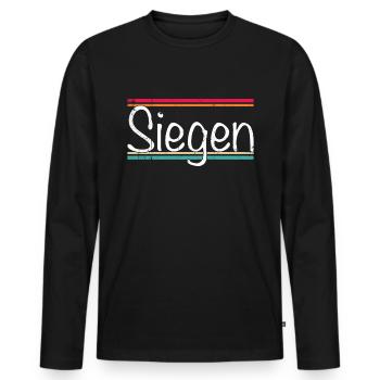 Siegen - Männer Premium Bio Langarmshirt - Schwarz - Vorne - Nico (187cm)