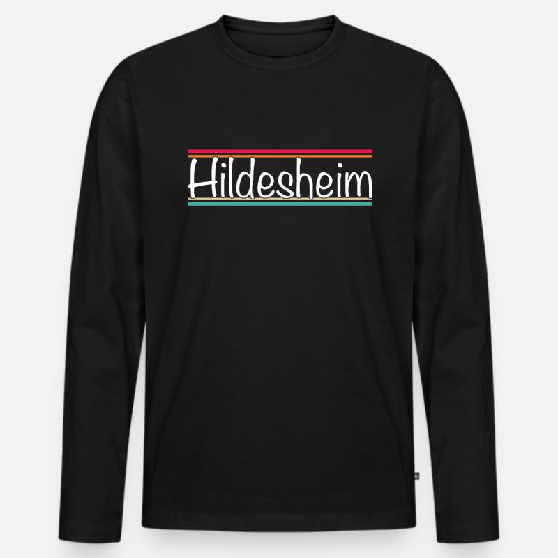Hildesheim - Männer Premium Bio Langarmshirt - Schwarz