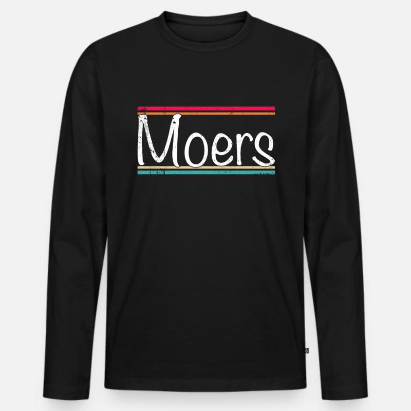 Moers - Männer Premium Bio Langarmshirt - Schwarz