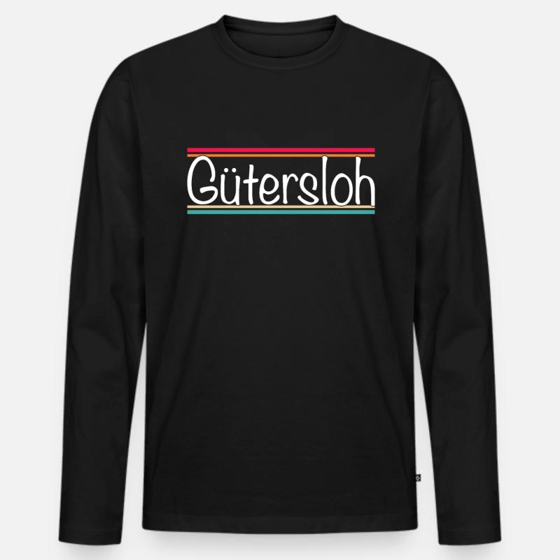 Gütersloh - Männer Premium Bio Langarmshirt - Schwarz