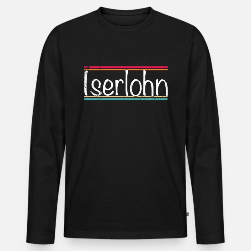 Iserlohn - Männer Premium Bio Langarmshirt - Schwarz