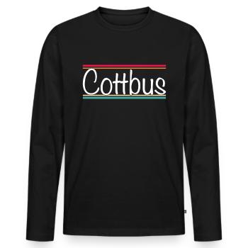 Cottbus - Men's Premium Organic Long Sleeve Shirt - black - Front - Nico (187cm)