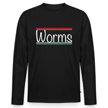 Vers - T-shirt manches longues Premium bio Homme - noir - Devant - Nico (187cm)