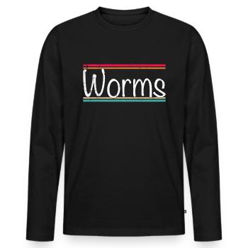 Vers - T-shirt manches longues Premium bio Homme - noir - Devant - Nico (187cm)