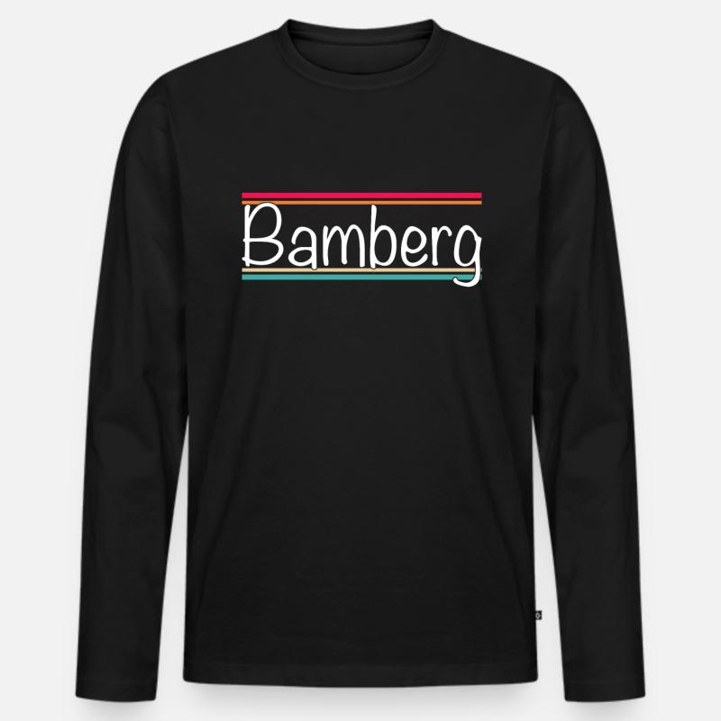 Bamberg - Männer Premium Bio Langarmshirt - Schwarz